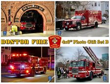 Boston Fire Dept 4x6” Photo Print Gift Set B Engine 33 Ladder 17 Lot Of 4 Art MA picture