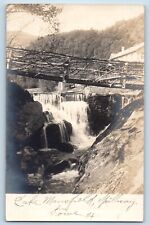 Stowe Vermont VT Postcard RPPC Photo Lake Mansfield Spillway Waterfalls c1905 picture