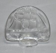 LALIQUE ~ Early Frosted+Clear Crystal LETTER SEAL (Caravelle, 10601) ~ France picture