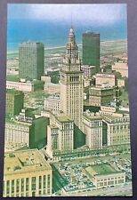 Cleveland Ohio OH Postcard Aerial View Terminal Tower Federal Building picture