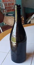 Antique Black Glass Ale Bottle Wine Rum Circa c. 1830 Blue Gall Pontil Nice  picture