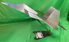 Unique USAF F-22 Raptor Airplane Sculpture Stainless Steel w/ Stand OOAK picture