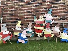 AWESOME MCM SANTA & 8 Elves Christmas Chipboard Yard Decor picture