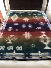 VTG Biederlack Reversible Wrap Throw Blanket Aztec Southwest Snap Cuddle Wrap picture
