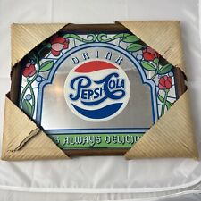 NOS Drink Pepsi Always Delicious Flowers Pub Bar Wall Mirror Sign 11 x 14 picture