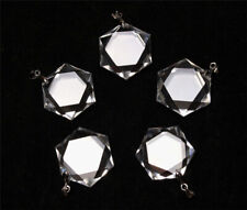 50pcs Hexagon Pendant - Natural Clear Quartz Crystal 3D Hexagon / Star of David picture