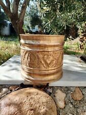 vintage large brass planter pot Hand engraved,antique brass planter, pi picture
