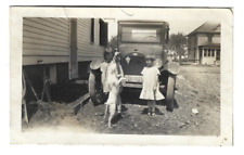 Original Vintage Photo Cute Girls Dog * Chevrolet Series 490 CHEVY 1918-1922 picture