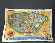 Vintage 1968 - 1972 Disneyland Wall Map Guide Poster - Excellent + 30