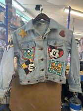 Vintage 80s 90s Disney Store MICKEY MOUSE Jean Denim Jacket Embroidered Medium picture