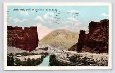 c1920s~Railroad Line~Castle Gate Utah UT~D.R.G.R.R. Antique VTG RR Postcard picture