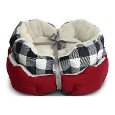Vibrant Life Cuddler Small Cat/Dog Bed Gift Set, Red and Black/WhiteBuffaloPlaid picture
