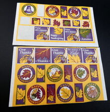 Vintage Happy Thanksgiving Sticker Seals Lot Give Thanks Season of Color picture