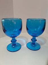 2 VTG Blue Hoffman House Goblets By Imperial Glass Read Discription picture