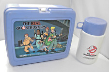 THE REAL GHOSTBUSTERS LUNCH BOX MADE IN USA VTG BLUE 1986 W/ THERMOS picture