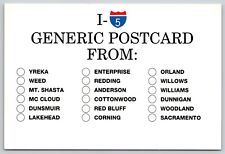 Postcard I-5 Generic Post Card Roads California picture