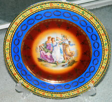 Vintage 1950s JWK Bavaria Western Germany Porcelain GOLD Plated Plate with Stand picture