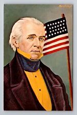 President James K Polk, Portrait, People, Antique Vintage Souvenir Postcard picture
