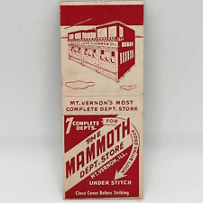 Vintage Matchcover The Mammoth Dept. Store Mt. Vernon Illinois picture