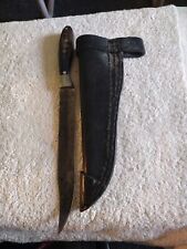 * ANTIQUE * CIVIL WAR CUSTOM HAND MADE LARGE BOWIE FIGHTING KNIFE W/ SHEATH picture