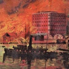 1880s German American Insurance Co Assets City Fire Firefighting Ship Trade Card picture