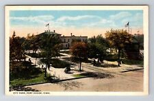 Fort Dodge IA-Iowa Air View City Park Sitting on Benches Vintage Postcard picture