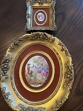 Vintage Art Frame Stylized Romance Scenes Decorative Collectible￼ Set of 2 picture