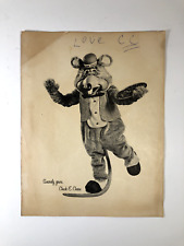 Vintage 1982 Chuck E Cheese Promo Photo- Signed by the Guy in the Costume lol picture
