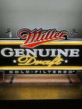 Rare Vintage MILLER Genuine Draft Beer 3D Lighted Bar Sign NEW & Never Used Look picture
