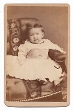 ANTIQUE CDV C. 1880s LOUIS HAGEL LITTLE GIRL IN WHITE DRESS HOBOKEN NEW JERSEY picture