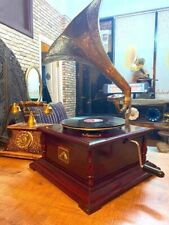 Antique Gramophone, Fully Functional Working Phonograph, win-up record playe picture