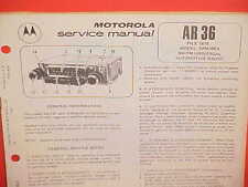 1975 MOTOROLA CAR AUTO PUSHBUTTON AM-FM RADIO SERVICE SHOP MANUAL MODEL 5FM365A picture