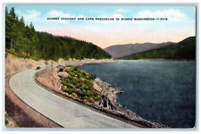 c1940's Sunset Highway and Lake Keechelus In Scenic Washington WA Postcard picture