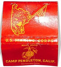 Camp Pendleton, Calif U.S. Marine Corps Mostly Emp Matchbook Cover c1940's-50's picture