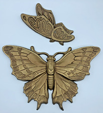 Vintage 1972-73 Universal Statuary Plastic Gold Butterfly Wall Hanging Decor picture