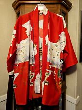 Vtg Marukyo RED Kimono Cherry Blossom Floral Japanese Woman Design Japan Large picture