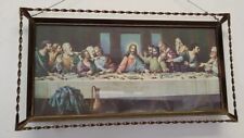 Vintage Last Supper Picture Twisted Spiral Gold Metal Frame 15 x 8 picture
