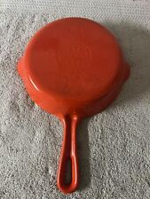 Vintage Griswold Cast Iron Skillet #4 Red Cream White  Enamel picture