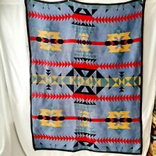 Vintage LL Bean Throw Blanket Cotton Southwestern Aztec Design 48
