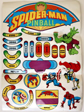 SPIDERMAN vintage 1978 pinball machine sticker sheet picture