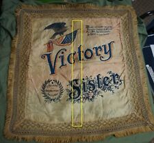 WWI Vintage U.S. Army to Sister Pillow case  w Fringe (Loc =Rack bottom box) picture
