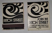 Ritch Street Club Bath House San Francisco Lot of 2 Vintage matchbooks Front Str picture