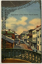 New Orleans Louisiana French Quarter Royal Street Old Cars Vintage Postcard 1939 picture