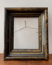 Victorian Antique Picture Frame Black Marbled Look with Lemon Liner picture