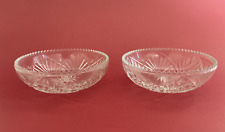 Set 2 K/G Glass BOWLS Vintage 3 7/8” Sawtooth Edge Clear Pressed K/G Malaysia picture