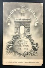 French Soldier Memory Postcard War Tomb of the Unknown Soldier 1914-1918 WWI HTF picture