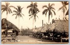 Miami Florida~Musa Isle~Indian Village~Grass Huts~1930s RPPC picture