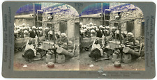 Stereo, India, India, Kashmir, Srinagar, Spinning and weaving woolen shawls, circ picture