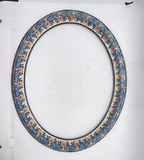 Rare Unikat Polish Pottery 13” Oval Frame Ceramika Artystyczna Marked Flowers picture