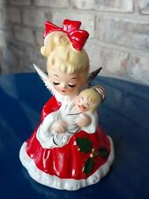 Vintage Josef Originals Christmas Angel Bell Holding Baby  picture